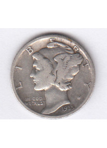 1935 - 10 Cents (Dime) Argento Dollaro Stati Uniti Mercury Dime BB+